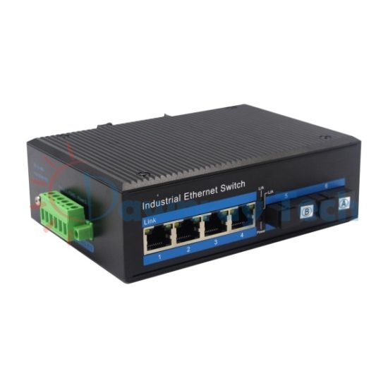 6 埠工業級 PoE 非網管型 100M Ethernet 乙太網路交換機 2 光 4 電 4 PoE