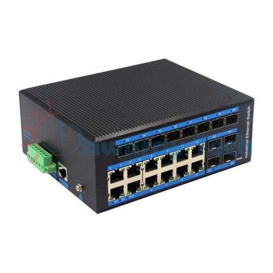 24 埠工業級 L2 網管型 Gigabit Ethernet 乙太網路交換機 12 光 12 電