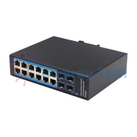 16 埠工業級 PoE L2 網管型 Gigabit Ethernet 乙太網路交換機 4 光 12 電 12 PoE