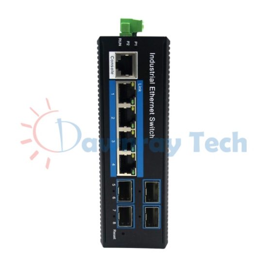 8 埠工業級 L2 網管型 Gigabit Ethernet 乙太網路交換機 4 光 4 電