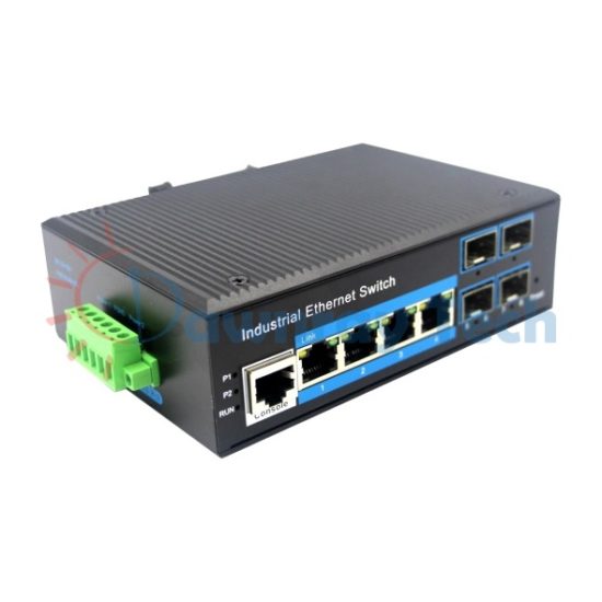 8 埠工業級 PoE L2 網管型 Gigabit Ethernet 乙太網路交換機 4 光 4 電 4 PoE