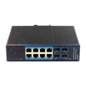12 埠工業級 PoE L2 網管型 Gigabit Ethernet 乙太網路交換機 4 光 8 電 8 PoE