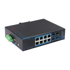 12 埠工業級 PoE L2 網管型 Gigabit Ethernet 乙太網路交換機 4 光 8 電 8 PoE