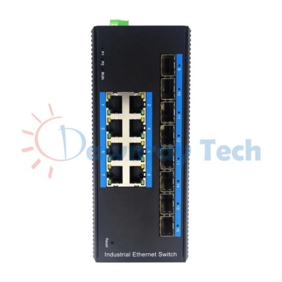 16 埠工業級 PoE L2 網管型 Gigabit Ethernet 乙太網路交換機 8 光 8 電 8 PoE