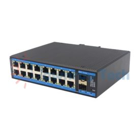 18 埠工業級 L2 網管型 Gigabit Ethernet 乙太網路交換機 2 光 16 電