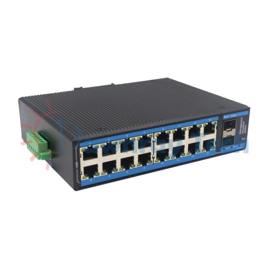 18 埠工業級 L2 網管型 Gigabit Ethernet 乙太網路交換機 2 光 16 電
