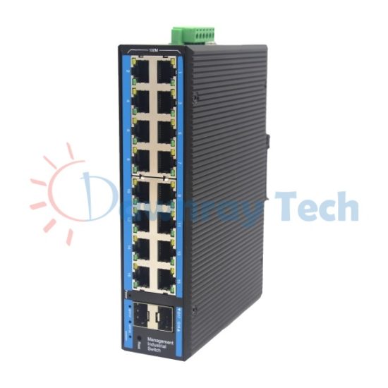 18 埠工業級 PoE L2 網管型 Gigabit Ethernet 乙太網路交換機 2 光 16 電 12 PoE