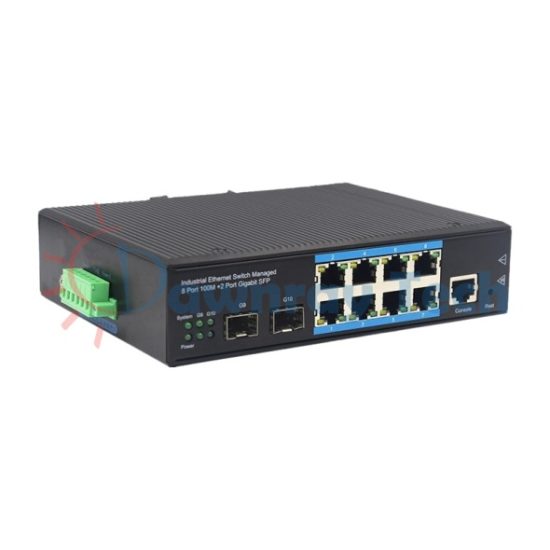 10 埠工業級 L2 網管型 Gigabit Ethernet 乙太網路交換機 2 光 8 電