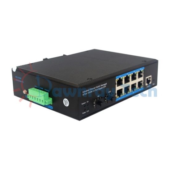 10 埠工業級 L2 網管型 Gigabit Ethernet 乙太網路交換機 2 光 8 電
