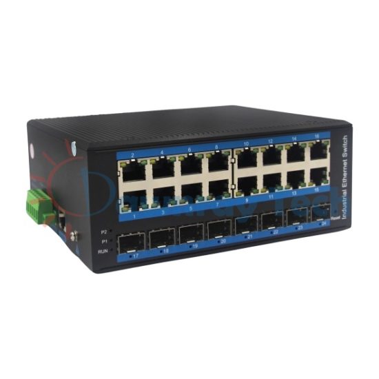 24 埠工業級 PoE L2 網管型 Gigabit Ethernet 乙太網路交換機 8 光 16 電 16 PoE