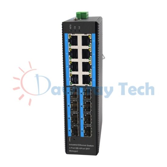 16 埠工業級 L2 網管型 Gigabit Ethernet 乙太網路交換機 8 光 8 電