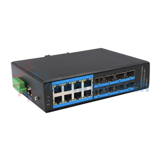 16 埠工業級 PoE L2 網管型 Gigabit Ethernet 乙太網路交換機 8 光 8 電 8 PoE