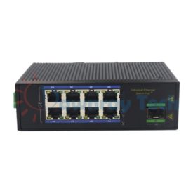 9 埠工業級 PoE 非網管型 Gigabit Ethernet 乙太網路交換機 1 光 8 電 8 PoE