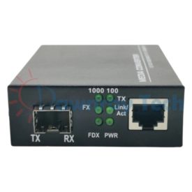 1G 乙太網光電轉換器 10/100/1000BASE-T RJ45 to 1000BASE-X SFP Gigabit Ethernet Media Converter